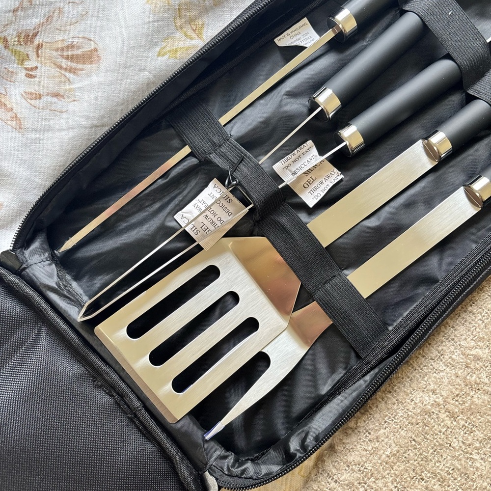 BBQ Grill Tool Set with Black Handles